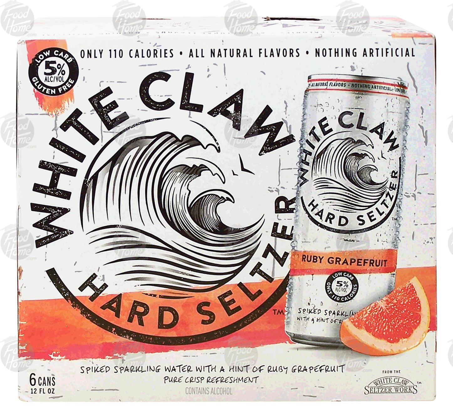White Claw  hard seltzer with ruby grapefruit, 5% alc. by vol., 12-fl. oz. cans Full-Size Picture